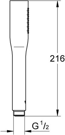Ручний душ GROHE Vitalio Get, 1 режим, антикальк, для проточних водонагрівачів, подвійні стінки, круглий, сріблястий, 27458000