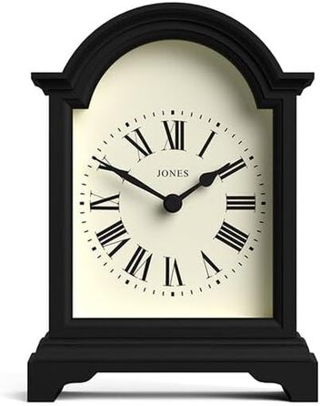 Настільний годинник JONES CLOCKS Bistro, класичний арочний дизайн, білий, універсальний стиль для письмового столу, тумбочки чи полиці