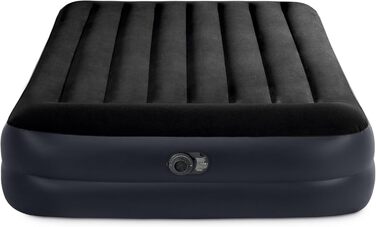 Надувне ліжко Intex Queen Pillow Rest Raised з подушкою, Fiber-Tech, 152x203x42 см, чорне/синє