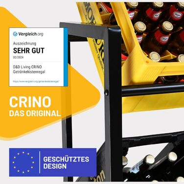 Стійка для напоїв D&D Living CRINO на 6 ящиків, оригінальна підставка для ящиків, максимальна стійкість, легке збирання, розроблено в Австрії