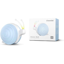 Інтерактивна іграшка для котів Wicked Snail з LED-підсвіткою, електрична, заряджається від DC, рухома, подарунок для кошенят, синя