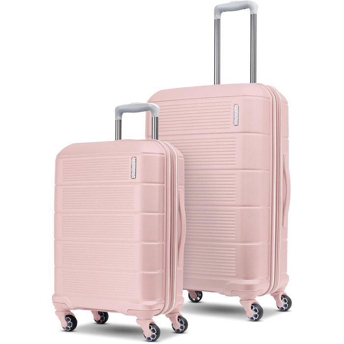 Жорстка валіза American Tourister Stratum XLT 2.0 з розширенням і обертовими колесами, набір 2 шт (20/24 дюйми), рожевий Blush