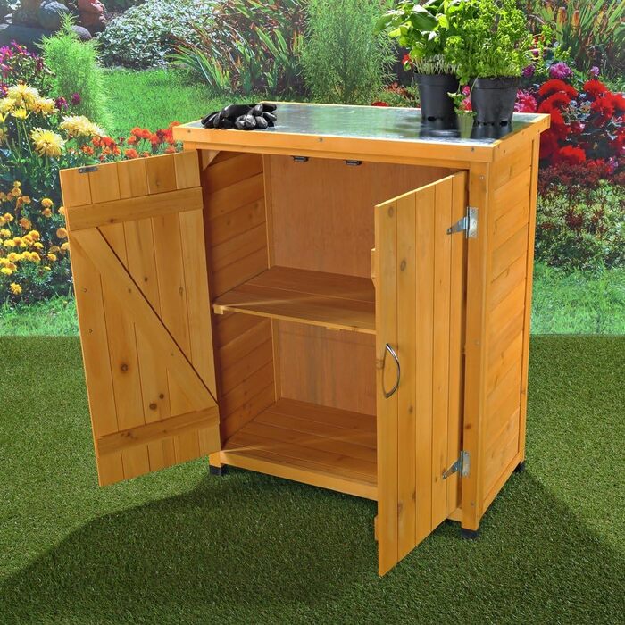 Садова шафа для інвентарю з 2 дверима, 75×40×90 см