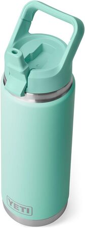 Термос пляшка YETI Rambler C з трубочкою, вакуумна нержавіюча сталева фляга 769 мл (Seafoam)