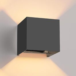 Світлодіодний настінний світильник 12W, алюмінієвий, IP54, регульований кут світла, 3000K тепле біле світло, для вітальні, спальні, саду, внутрішній та зовнішній, колір: білий/темно-сірий, комплект 2 шт.