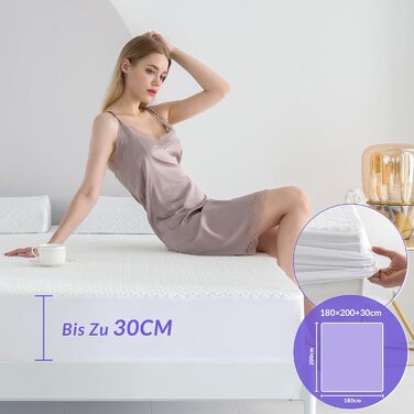 Водонепроникний наматрацник Coriwell 180x200 см з бамбука, дихаючий матрацовий чохол, захисний покрив на матрац