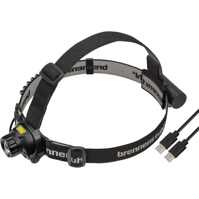 Налобний ліхтар Brennenstuhl LuxPremium LED акумуляторний із сенсором, USB C, червоне світло, захист IP44, OSRAM LED, 400 лм, до 50 годин роботи
