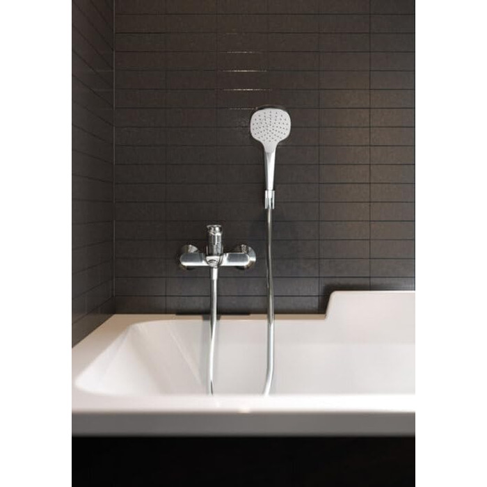 Душова лійка hansgrohe Croma Select E, 3 режими, біло-хром, з тримачем