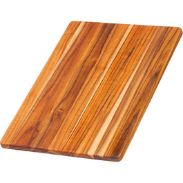 Дошка для нарізання Teakhaus Essential з тикового дерева, велика, 40x28x1,4 см, FSC сертифікат, мінімалістичний дизайн, кухонна дерев'яна дошка для чистого нарізання