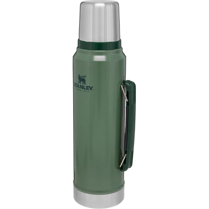 Термос Stanley Classic Legendary 1 л – сталева термокружка, зберігає тепло/холод 24 години, BPA-free, підходить для посудомийки, зелений Hammertone