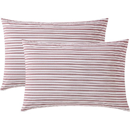 Комплект наволочок Nautica Coleridge Stripe Red, 2 шт., бавовняний перкаль, для ліжка 50,8x76,2 см, стильний декор для дому