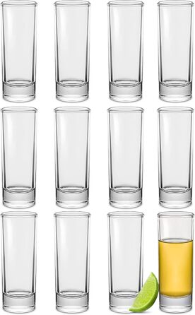 Набір скляних шотів 12 шт, 5cl, міцне дно, для вечірок, можна мити в посудомийній машині