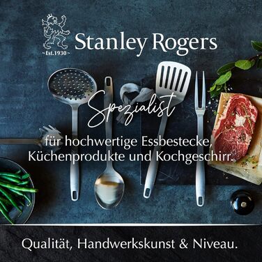 Набір кухонного приладдя Stanley Rogers 6 шт з нержавіючої сталі – ополоник, шумівка, м’ясна вилка, ложка для спагеті, ложка для подавання, лопатка – стильний набір для кухні