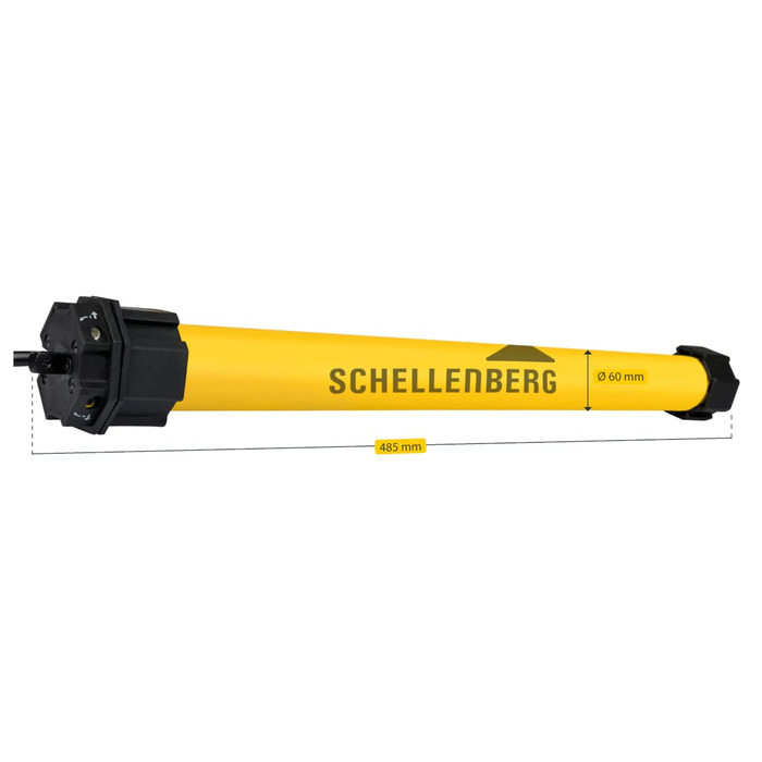 Ролети моторизовані Schellenberg MAXI 15 Нм, механічне налаштування кінцевих положень, трубчастий мотор для вала 60 мм, до 6,2 м², комплект із настінним кріпленням