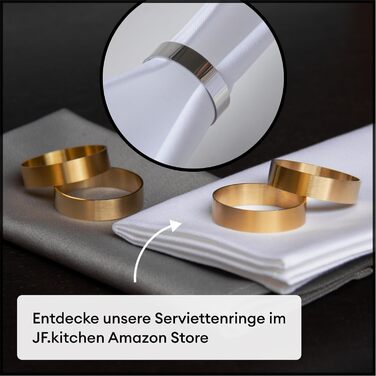Серветки з бавовни JF.kitchen, 12 шт., 40x40 см, білі, преміум-якість, з інструкцією по складанню