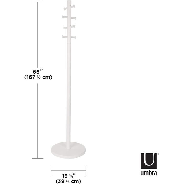 Вішак для одягу з табуретом Umbra Pillar, білий/натуральний, універсальний розмір