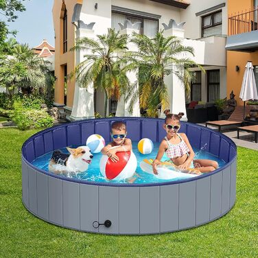 Dreamhigh басейн для великих собак 160x30 см, складний, нековзкий, для дітей та собак, високоякісний