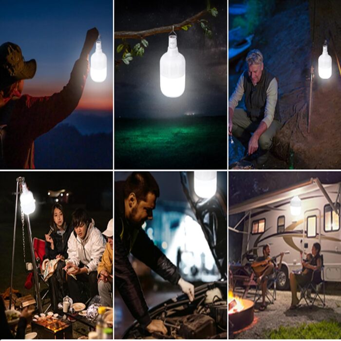LETOUR LED кемпінг-ліхтар, 2 шт, 5000 Люмен, 60W, USB акумуляторний, 5 режимів освітлення, для кемпінгу, вечірок та сімейного відпочинку