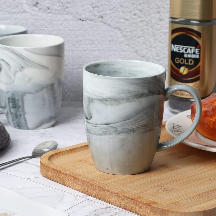 Керамічні чашки Smilatte Marble, 4 шт. и, сірі