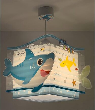 Підвісна дитяча лампа Dalber Little Shark, стельова лампа для дитячої кімнати, E27, дизайн акули, 63472