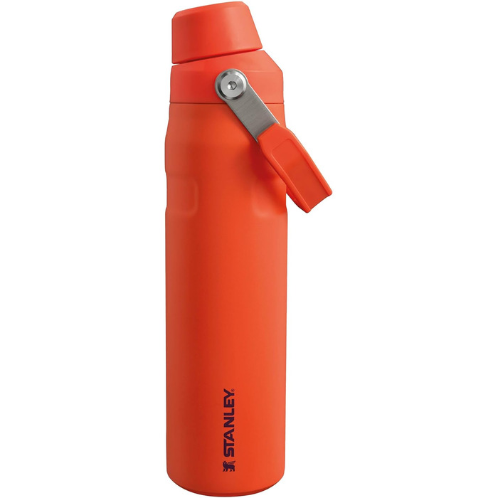 Термос-пляшка Stanley Iceflow Fast Flow 0.6 л, чорна, спортивна, з нейлону, зручний клапан, тримає холод 10 годин, без BPA, не протікає, для спорту та подорожей, можна мити в посудомийці