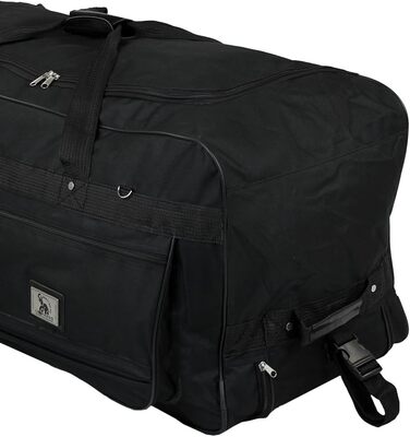 Велика дорожня сумка-тележка TW24 XXXL 182 л, 3 колеса, чорна