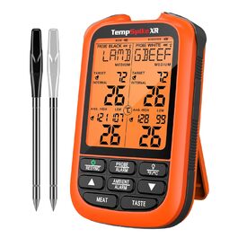 Бездротовий м'ясний термометр ThermoPro TempSpike, цифровий, 2 щупи, 300м, для гриля, кухні, рідин і м'яса, перезаряджуваний