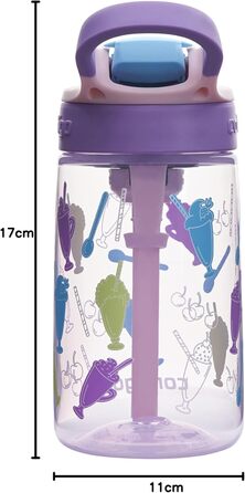 Дитяча пляшка для води Contigo Easy Clean Autospout з трубочкою, BPA-free, 420 мл, пластикова, герметична, легка у догляді, для школи та спорту (Strawberry Shakes)