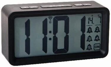 Будильник Technoline WT496 з радіокеруванням, 5 режимів сигналу, чорний, 129x40x67 мм