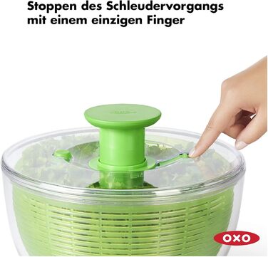Сушарка для салату OXO Good Grips з ситом і кришкою, зелена – для сушіння листя салату