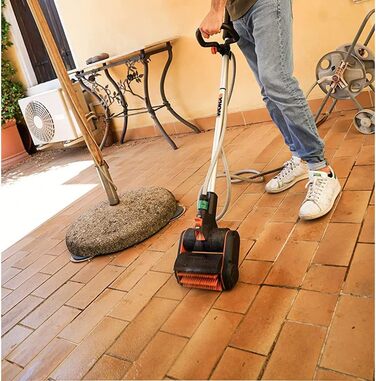 Акумуляторна мультищітка WORX WG441E.9 20В для чищення каменю, бетону та деревини, видалення бур'янів, з водяним підключенням, без акумулятора та зарядного, сумісна з PowerShare, жорстка щітка для кам'яних поверхонь