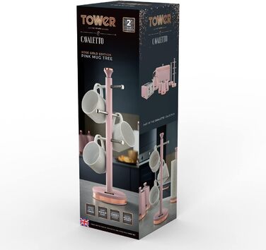 Підставка для чашок Tower Cavaletto з нержавіючої сталі, Marshmallow Pink і рожеве золото