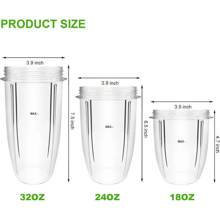 Набір запасних частин для блендера NutriBullet 600Вт/900Вт: екстракторна лезо, чаші, кришка, амортизатор, шестерня (14 шт.)
