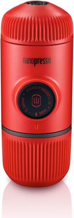 Портативна кавоварка WACACO Nanopresso, 18 бар, ручна, для подорожей, кемпінгу та походів, оновлена версія Minipresso, червона