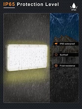 Світлодіодний прожектор Ankishi 100W, IP65, 6500K, 30000Лм, холодне світло, для вулиці, спортмайданчика, гаража, саду, набір 4 шт.