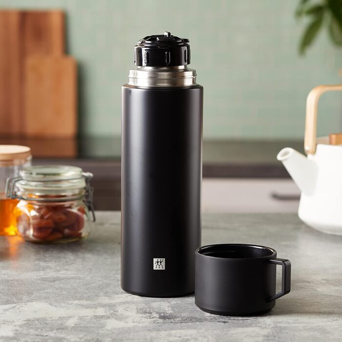 Термос ZWILLING Thermo з чашкою, 1 л, подвійна ізоляція, чорний