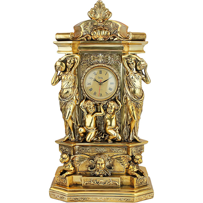 Класичний камінний годинник Design Toscano Chateau Chambord, полімер, золоте покриття, 51 см