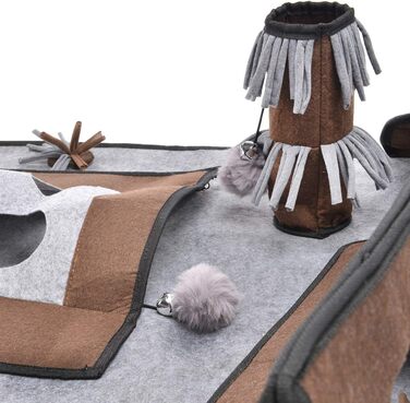 Інтерактивний ігровий килимок CanadianCat Coleen для котів, сірий/коричневий, 110x90 см – інтелектуальна іграшка для котів