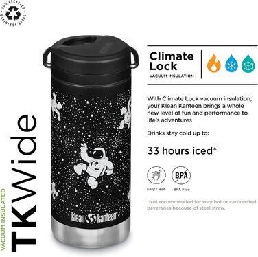 Термос Klean Kanteen TKWide 340 мл з кришкою, сірий