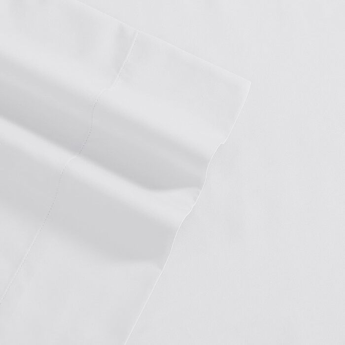 Комплект постільної білизни Laura Ashley для двоспального ліжка King Size, розкішна сатинова бавовна, щільність 800 ниток, білий, однотонний, м'який і гладкий текстиль для дому