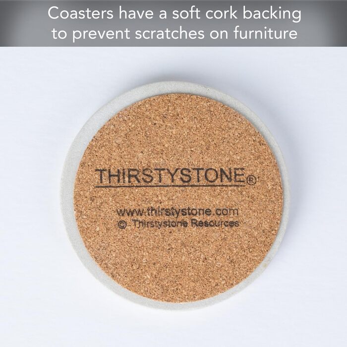 Підставки Thirstystone TS3 з натурального пісковику, набір підставок для напоїв, природний колір, Sandstone Coasters