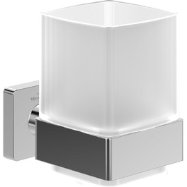 Villeroy & Boch Elements – настінний тримач для склянки та зубних щіток, матове скло, латунна хромована основа, квадратний