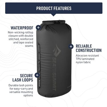Водонепроникна сумка Sea to Summit Big River Dry Bag з роликовим замком, міцна, з ручками, кріпленням і D-кільцем для водного спорту