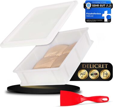 DELICRET – Набір для приготування піци: інгредієнти преміум-класу, контейнер для тіста, кришка та лопатка для незабутнього смаку