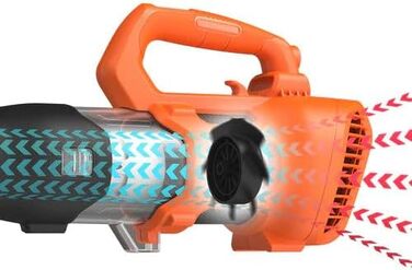 Акумуляторний повітродув Black+Decker BCBL200L 18В, 2.0Аг, 145 км/год, 577 м³/год, з лопаткою для листя, для терас, доріжок, саду, з акумулятором та зарядним