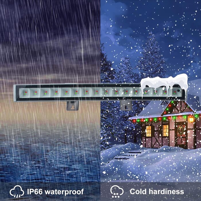 RGB LED прожектор 48Вт, настінний світильник-бар, IP66, водонепроникний, керування через пульт і додаток, для вулиці та приміщень, підсвічування дерев, вечірок, саду