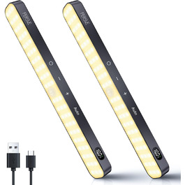 LED-підсвітка для шафи Ferswe з датчиком руху, індикатором заряду, USB-акумуляторна, тепле світло 3000K, 2 шт. Підсвітка для кухні, гардеробу, меблів