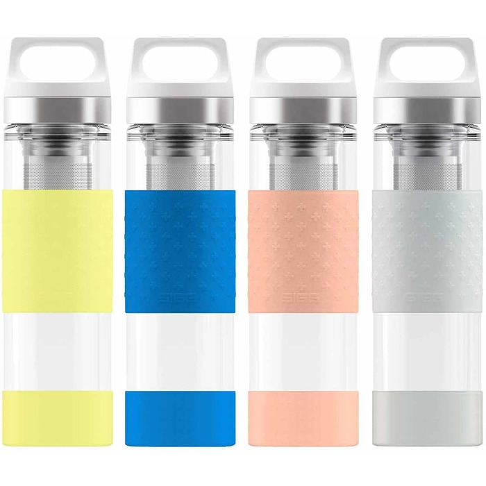 Термобутилка SIGG Hot & Cold із скла 0.4 л з силіконовим чохлом Ultra Lemon, ізольована, без шкідливих речовин