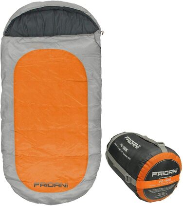 Дитячий спальний мішок Fridani XXL 180x90 см, теплий, водостійкий, до -12°C, помаранчевий, праний