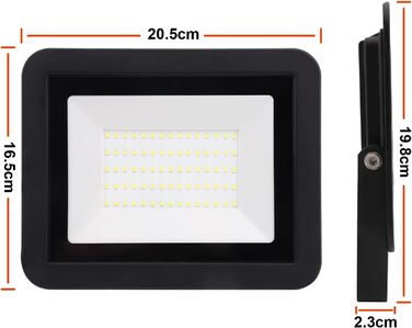 LED прожектор da LIGHT 50Вт, 6000K, 4500 лм, IP65, для вулиці та приміщень, набір 4 шт